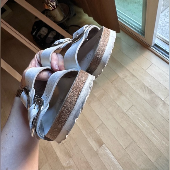 Birkenstock big buckle white leather 38 - Picture 6 of 8